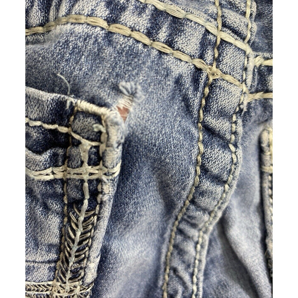 BKE Aiden Jeans Mens 24R Light‎ Wash Denim Distress Destroyed Boot Altered Hem - Picture 10 of 12